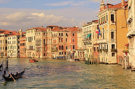 Canale krawędzi, Wenecja, wassserstrasse, Wenecja - Włochy, Włochy, kanał, gondola