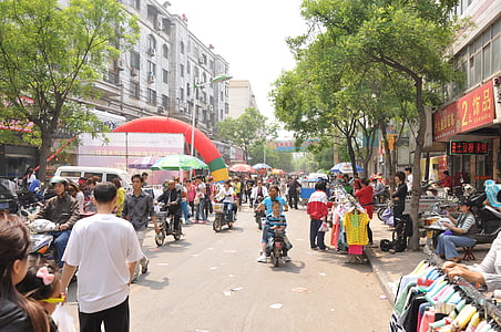 Kina, shoppinggatan, Road, Asia, överbefolkning