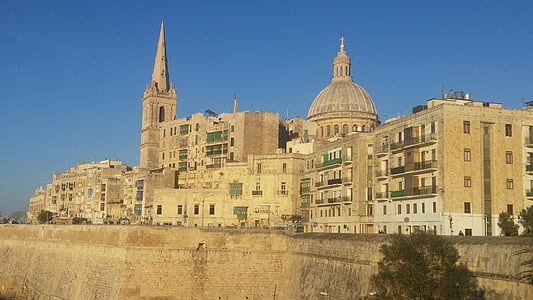 Malta, Valletta, sredozemski, mesto, kapitala, otok, stari
