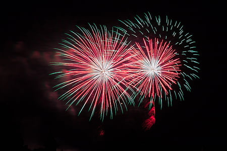 fireworks, new year's eve, night, pyrotechnics