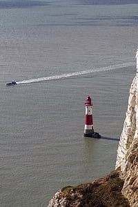 Lighthouse, Upozornenie, Beachy head, Anglicko, Sussex, Eastbourne, pamiatka