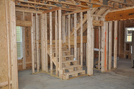new construction, framing, timbers, home, build, structure, construction