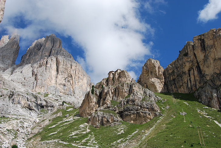 Gunung, pegunungan, Dolomites, Italia, Hiking, Trekking, Vajolet