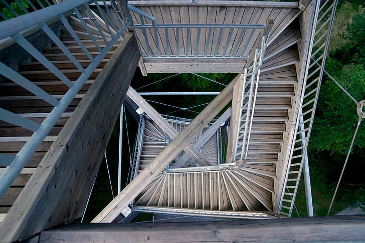 toranj, stepenice korak, drvene konstrukcije, ograda