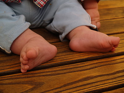pés de bebê, bebê, pés, pequeno, dez, criança, família