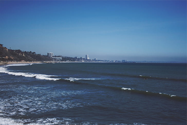 peisaj, shot, ocean, în timpul zilei, plajă, valuri, mare