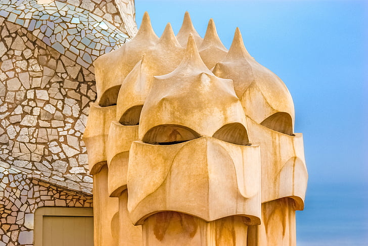 Gaudi, Casa mila, Mila karya, arsitektur, Barcelona, Catalonia, Catalunya