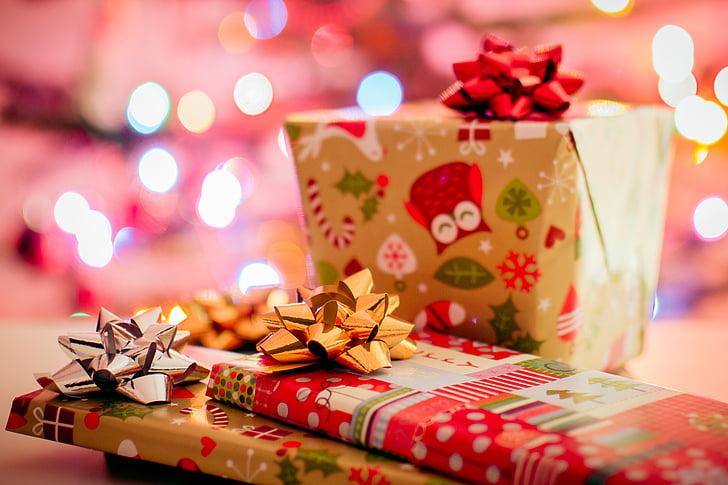 bokeh, photography, gift, boxes, christmas, gifts, presents