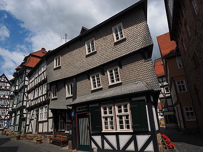 Fritzlar, fachwerkhäuser, u centru grada, povijesni stari grad, Stadtmitte, zgrada, prozor