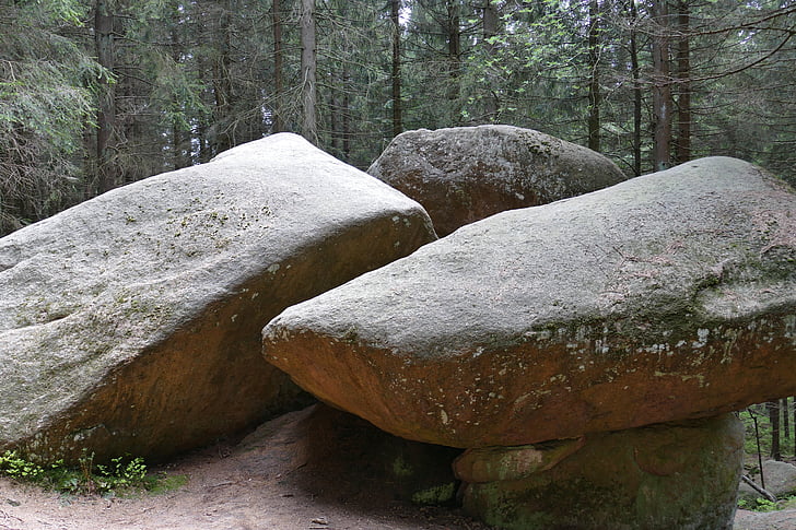 Rock, dreibrodestein, Oberharz, skov, natur, idyl, Recovery