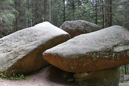 batu, dreibrodestein, Oberharz, hutan, alam, Idyll, pemulihan