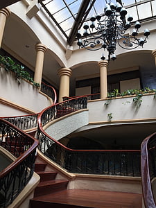 kāpnes, interjers, pa kāpnēm, arhitektūra, kāpnes, vecais, darbības