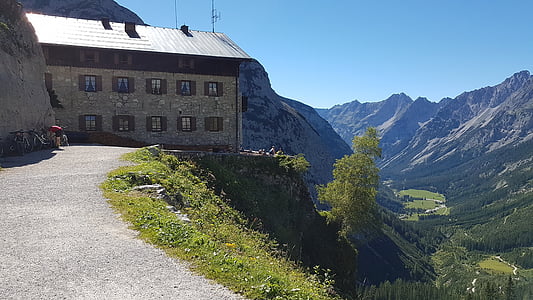 montanha, cabana, Alm, férias, cabana de montanha, Tirol, Karwendel