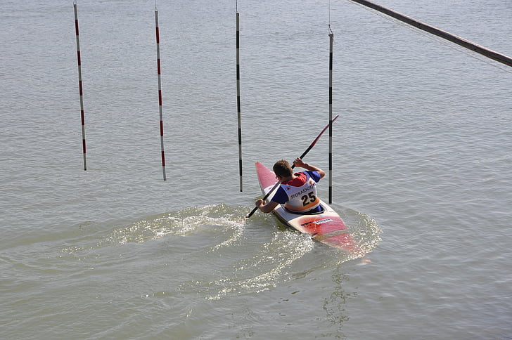 canoë-kayak, pagayeur, Paddle, kayak, eau, bateau à aubes, Loisirs