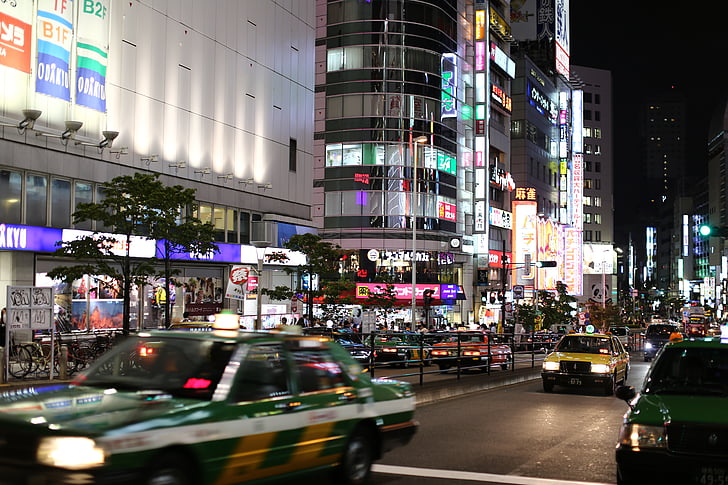cidade, Tóquio, rua vista, tráfego, estrada, Japão, rua