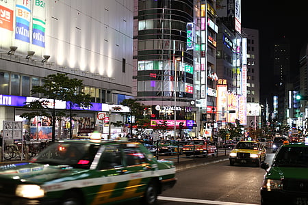 ciudad, Tokio, vista a la calle, tráfico, carretera, Japón, calle