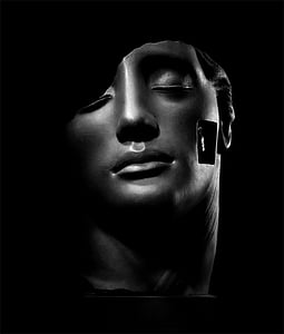 contemporary art, images, beauty, statue, face, black And White, people