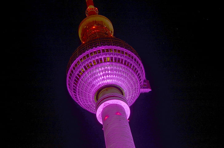 Torre de TV, Berlim, Festival das luzes, locais de interesse, Alexanderplatz, capital, Alemanha