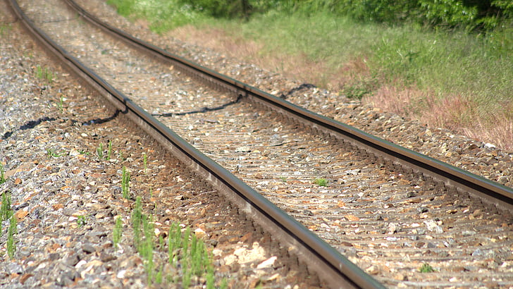leek, diagonale, spoorwegen, gleise, spoorwegen, Railroad tracks, spoorlijn