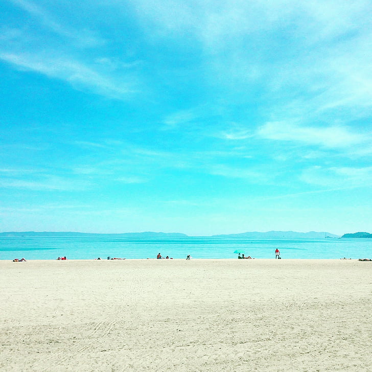 beach, sun, sea, blue, south, sand, calm