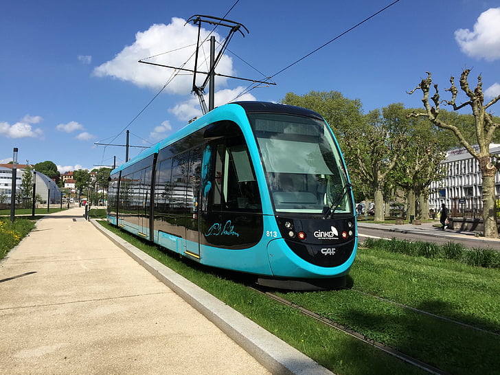tramvajų, transporto, ekologinė, gamtos atžvilgiu, šiuolaikinės, savo, Besançon
