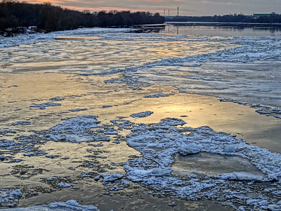 Vistula, Bydgoszcz, nehir, su, Kış, donmuş, buz