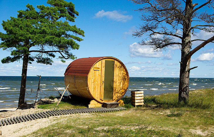 Letland, Østersøen, sauna, vild natur