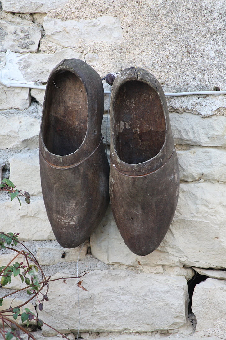 čevelj, steno, Francija, stari, čevlji