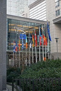UE, Brussel·les, Parlament, banderes, Europa, Unió