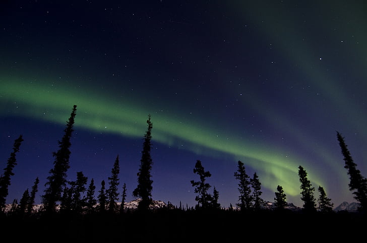 Aurora, đèn phía bắc, borealis, màu xanh lá cây, hiện tượng, xoắn, bầu trời