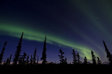 Aurora, luces del norte, Borealis, verde, fenómeno, remolino, cielo