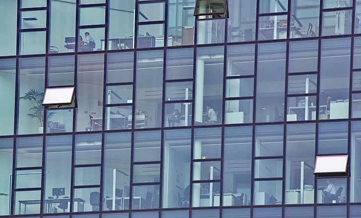 Hamburgas, biuras, uostamiestis, žmonės už stiklo, Architektūra, langas, verslo