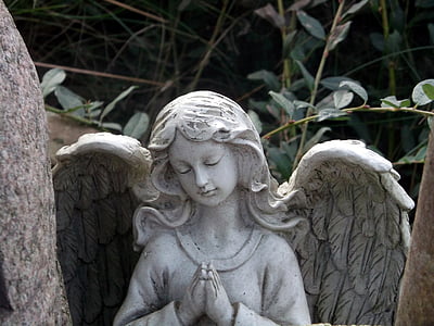 angyal, hit, temető, Remélem, ábra, szobrászat, szobor