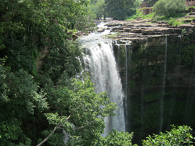cascata, naturale, paesaggio, fiume, che scorre, caduta, ambiente
