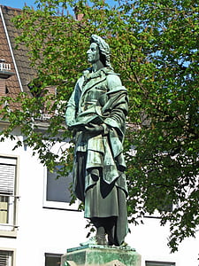 Schiller, figur, Mainz, Tyskland, monument
