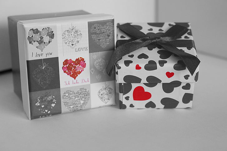 dāvanu kastīte, dāvana, Valentīna diena, sirds, mīlu