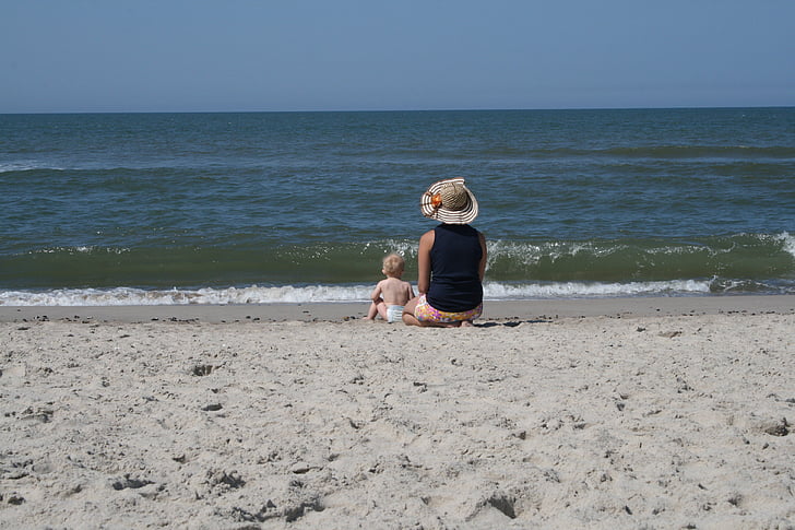 пляж, песок, мне?, волна, Северное море, Дания, праздник