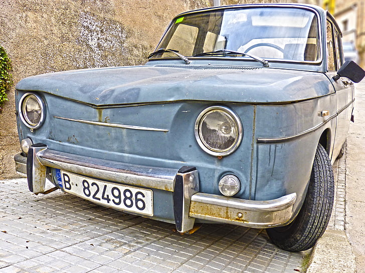 voiture antique, Renault, vieux, Renault 8, Vintage, Vintage automobiles