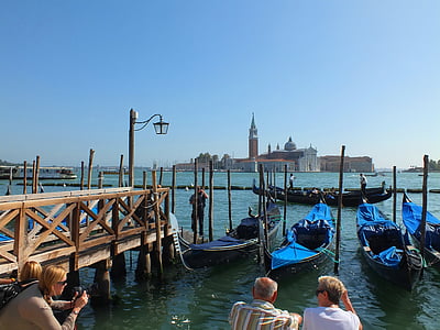 Venise, Italie, gondoles, Cathédrale, San giorgio maggiore, Venise - Italie, gondole