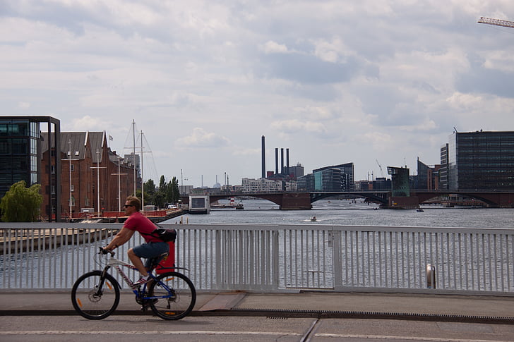 knippelsbro, Most, Amager, Christianshavn, Kopenhaga, Dania, rowerów