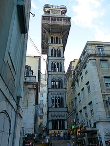Elevador de santa justa, Elevador carmo, Lift, ascensor de pasageri, structura metalica, Lisabona, Lisboa