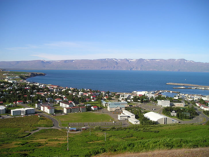 Reykjavik, morze, Miasto, Islandia
