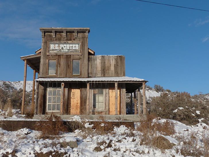 Deadman, Ranch, oude, gebouwen, houten, Western-style, wilde westen