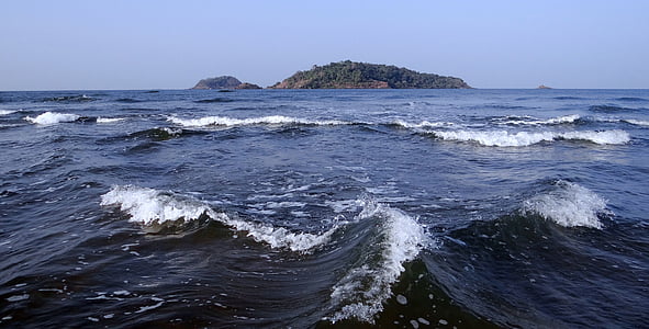 kadam islands, waves, sea, indian ocean, island, india