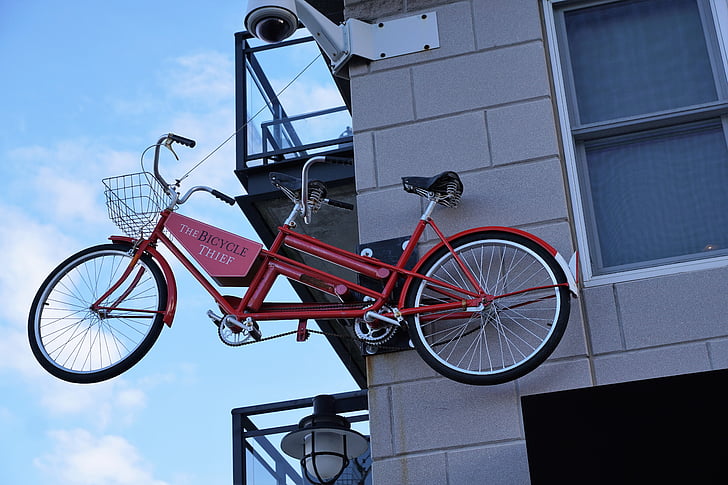 cykel, facade, hjem