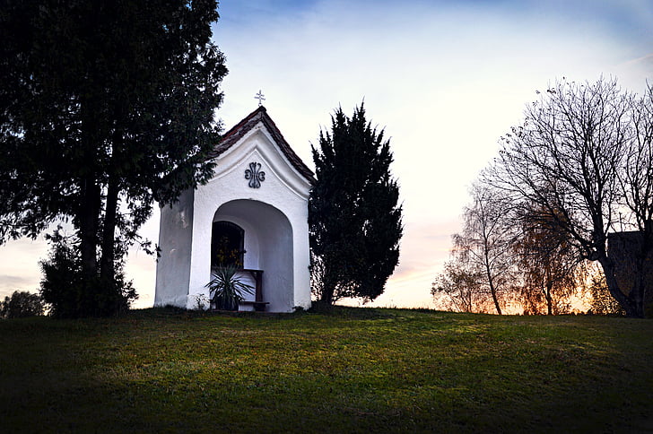 kapela, nebo, Crkva, krajolik, Bavaria, jesen, vjerski objekt