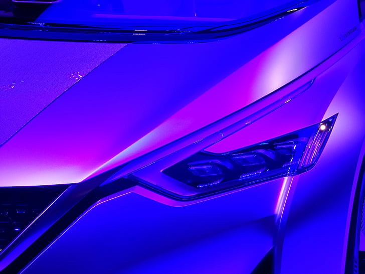 Nissan, auto, návrh, fialová, showroom, vozidlo, automobil