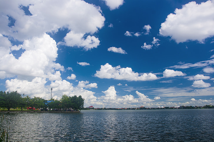 cielo, naturaleza, nube, Banco, Tailandia, Horizon, cielo azul
