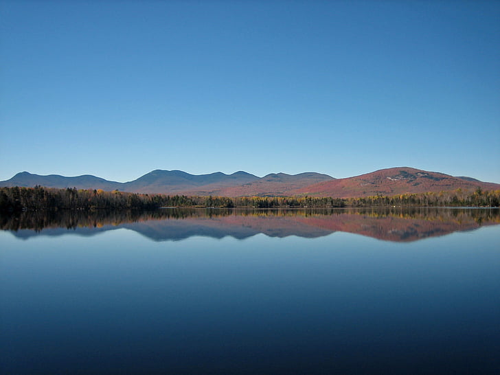 New hampshire, Lago de Jerico, Lago, água, azul, linda, montanhas