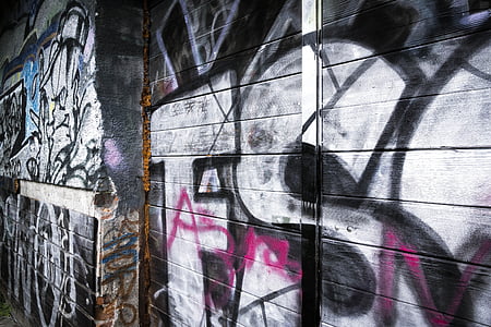 Graffiti, Wand, Fassade, bemalte Wand, Gebäude, verlassen